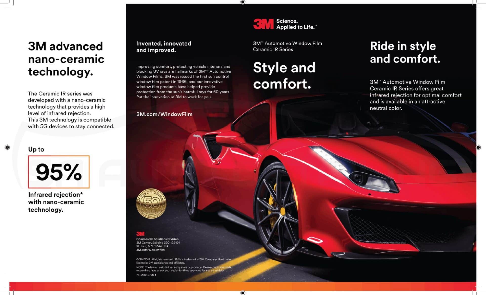 3M Automotive Window Tint AUTOPROTECTION   Ceramic Series Film Brochure Front 1 